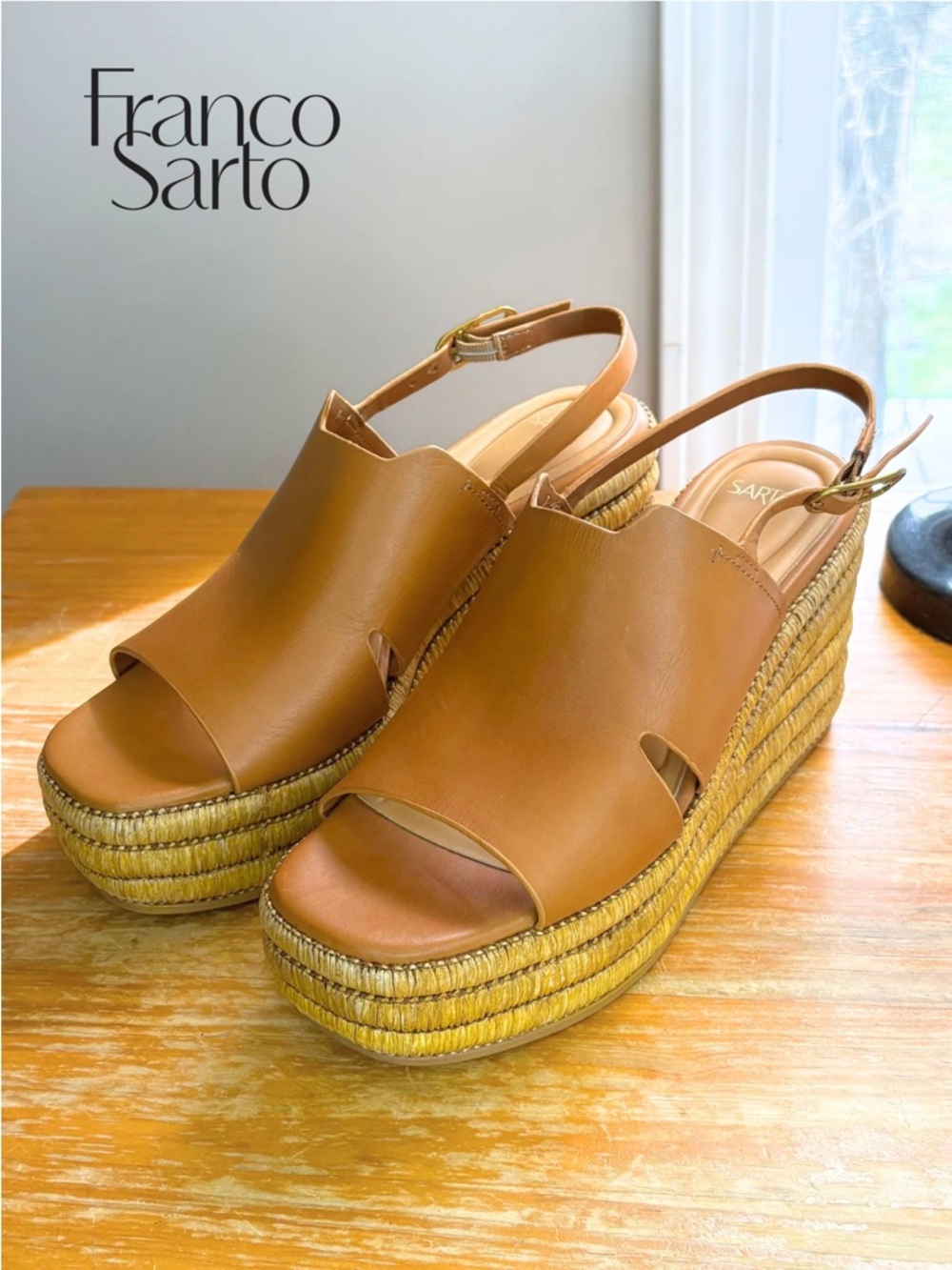 Franco Sarto Tamryn Leather Wedge Sandals